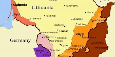 Kaunas Litvanya haritası 
