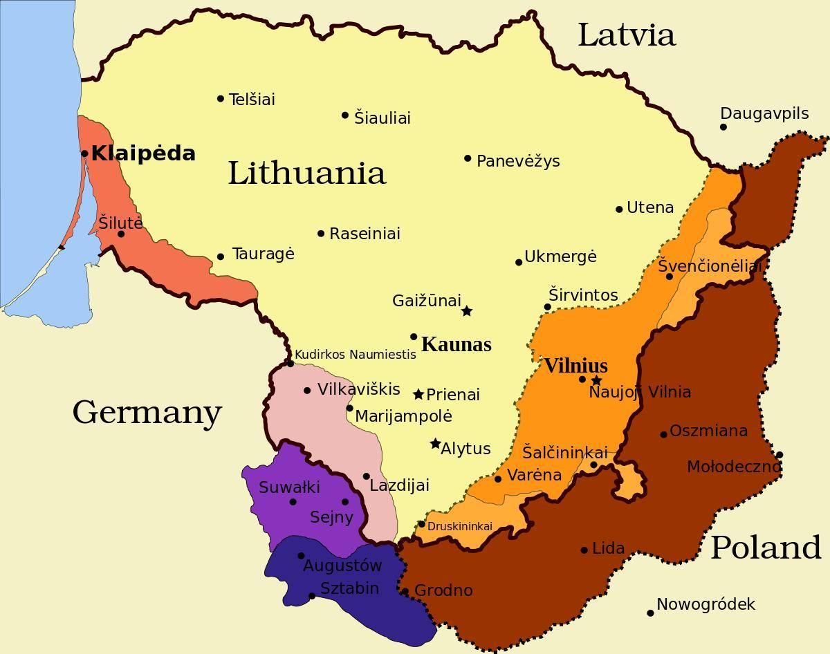 kaunas Litvanya haritası 