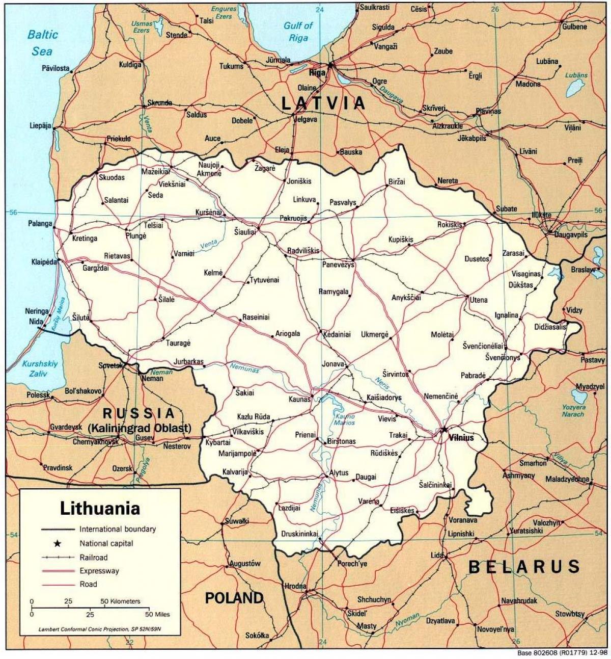 harita Litvanya gösteriliyor 
