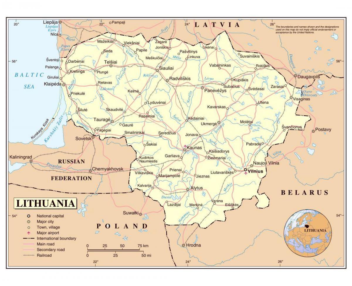 Litvanya haritası havaalanları