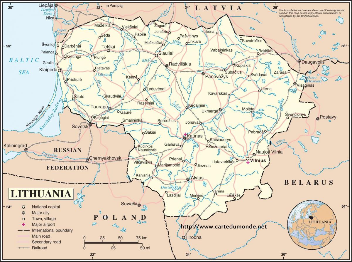 Litvanya ülke haritası 